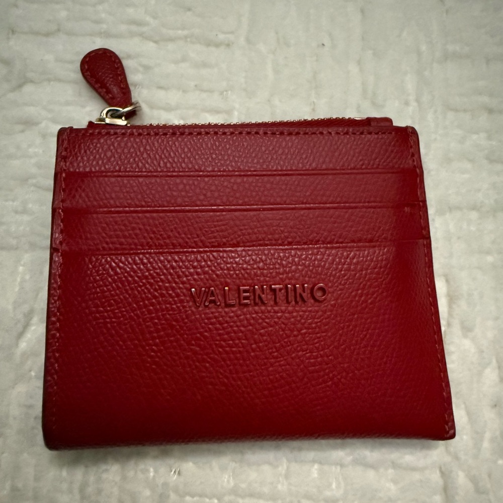 Valentino Scarlet Leather Card Wallet